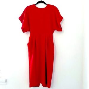 & Other Stories Red Midi Dress